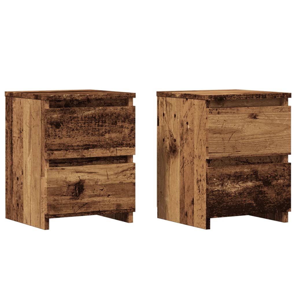 Tables de chevet 2 pcs vieux bois 30x30x40 cm bois d'ingénierie - XIOS