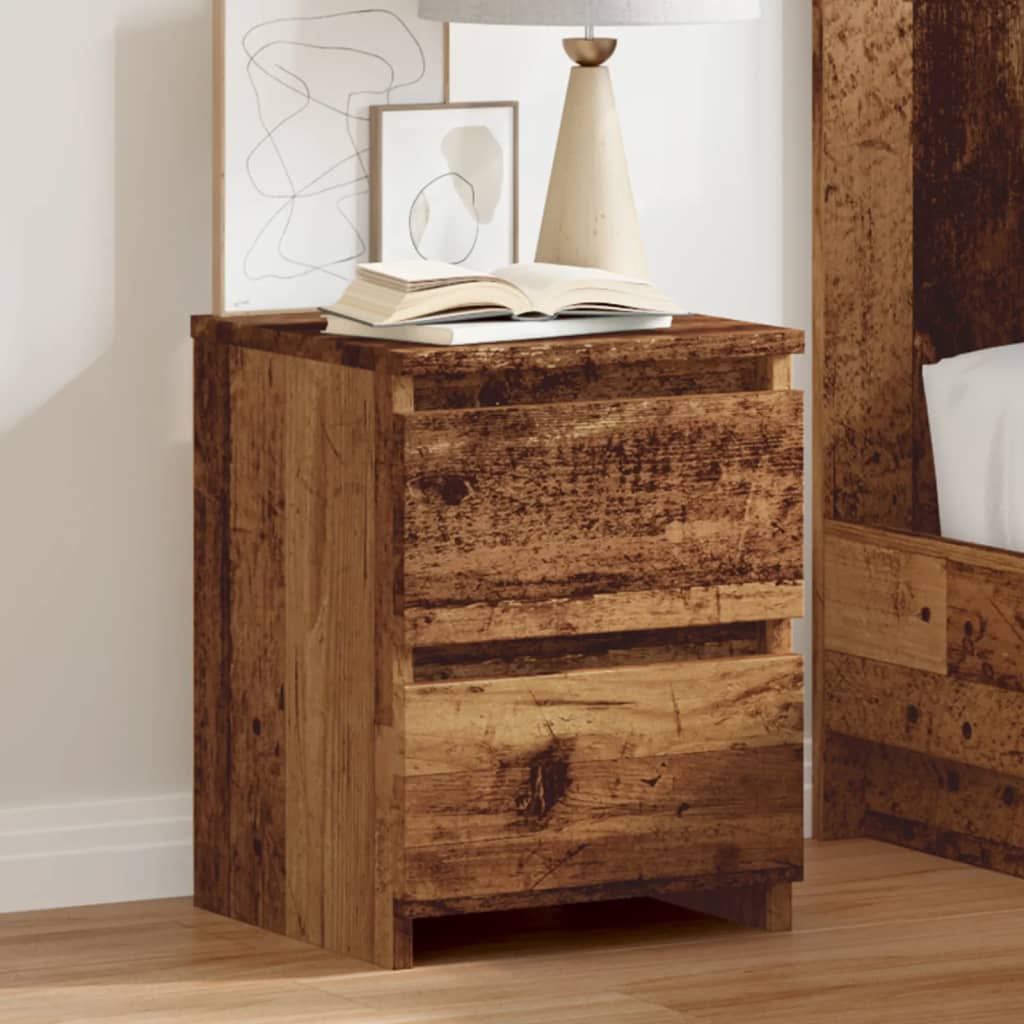 Tables de chevet 2 pcs vieux bois 30x30x40 cm bois d'ingénierie - XIOS