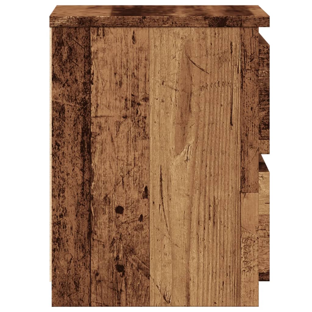 Tables de chevet 2 pcs vieux bois 30x30x40 cm bois d'ingénierie - XIOS