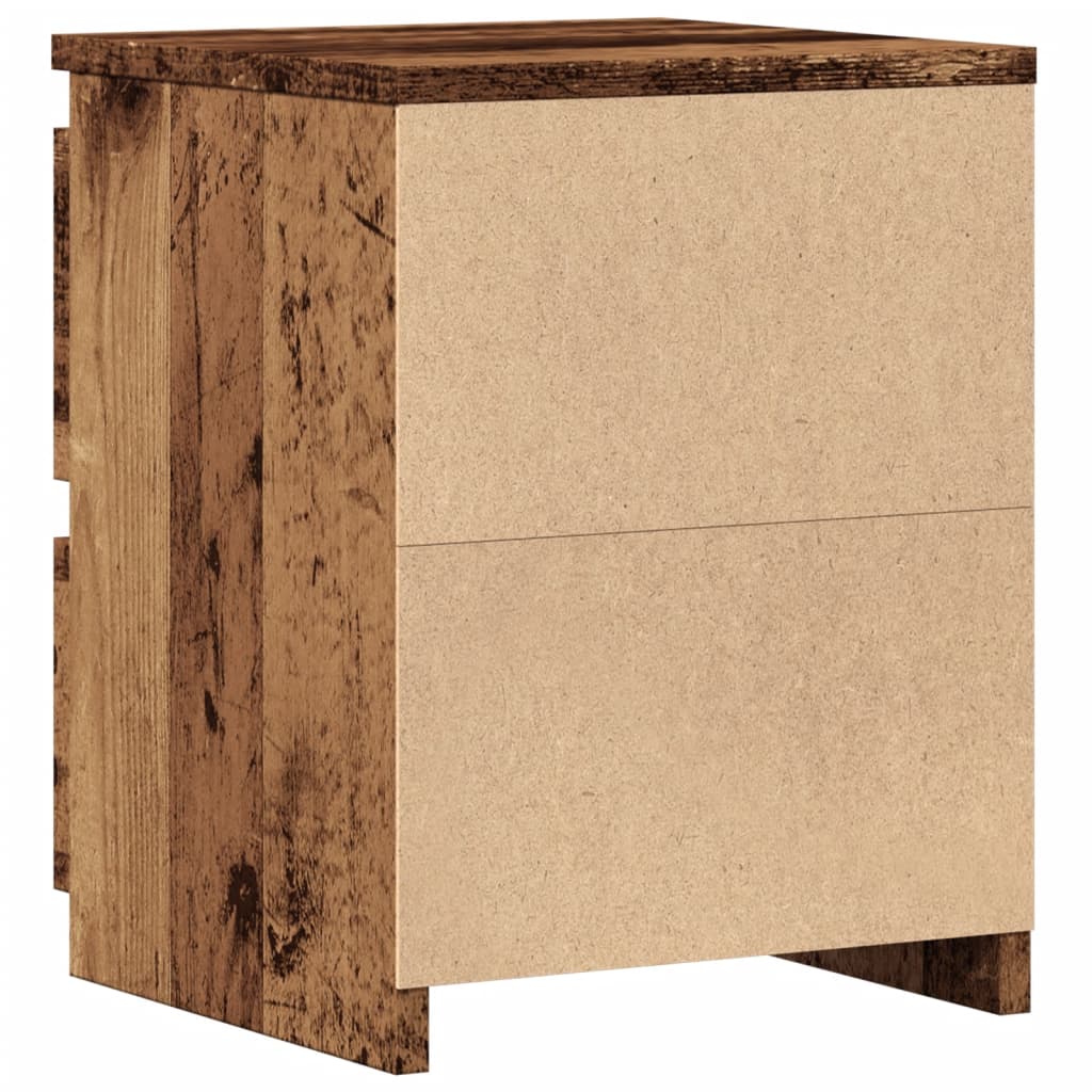 Tables de chevet 2 pcs vieux bois 30x30x40 cm bois d'ingénierie - XIOS