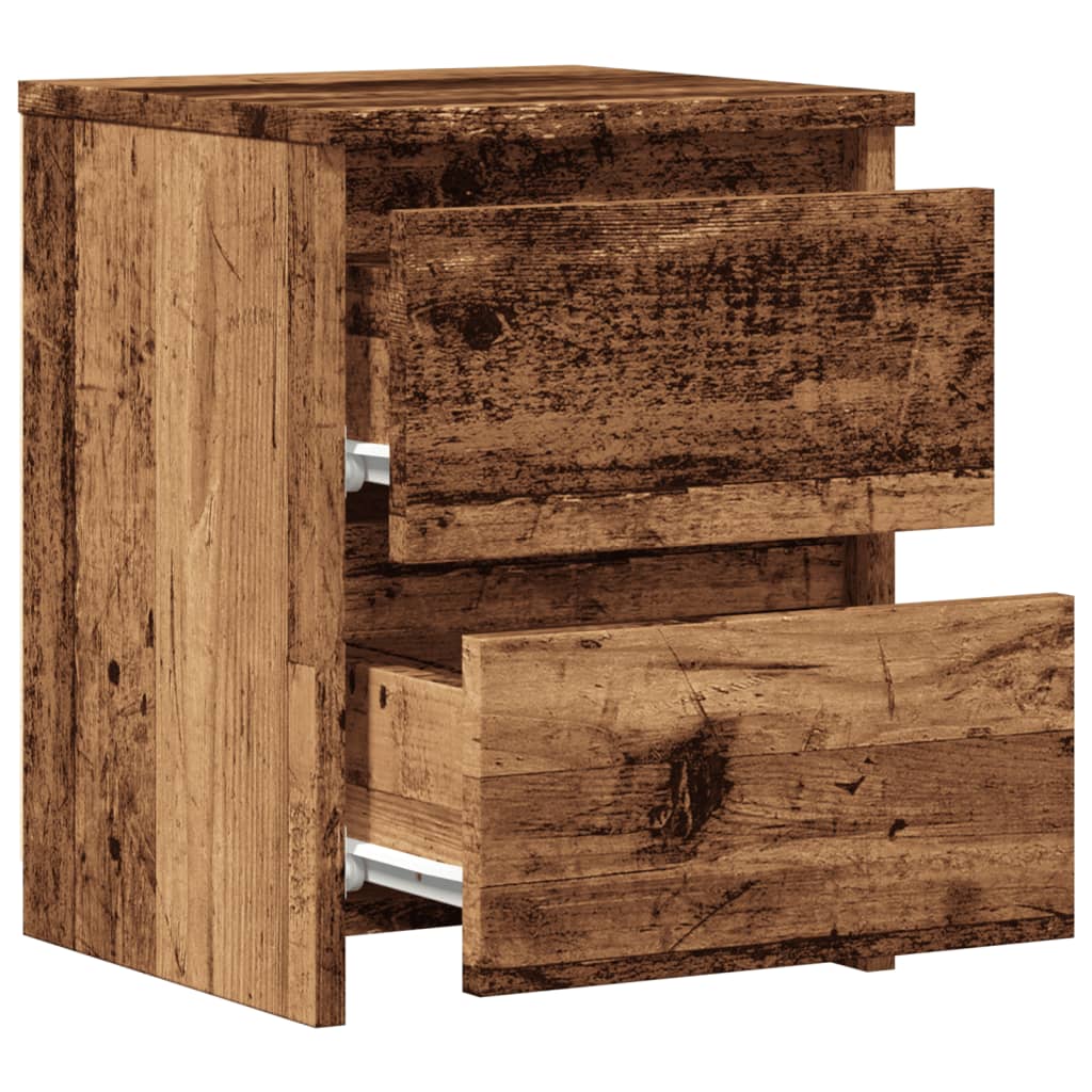 Tables de chevet 2 pcs vieux bois 30x30x40 cm bois d'ingénierie - XIOS