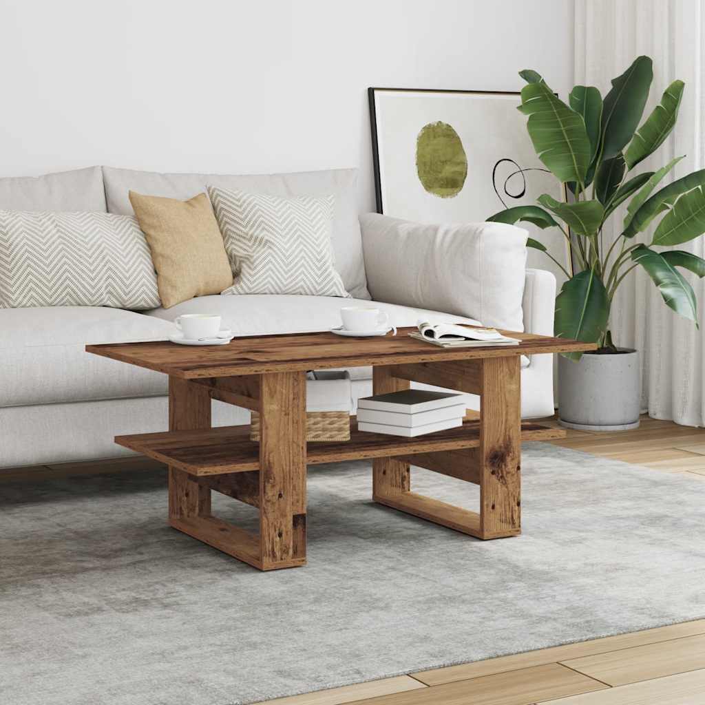 Table basse vieux bois 102x55x42 cm bois d'ingénierie - XIOS