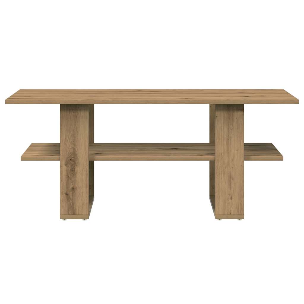 Table basse chêne artisanal 102x55x42 cm bois d'ingénierie - XIOS