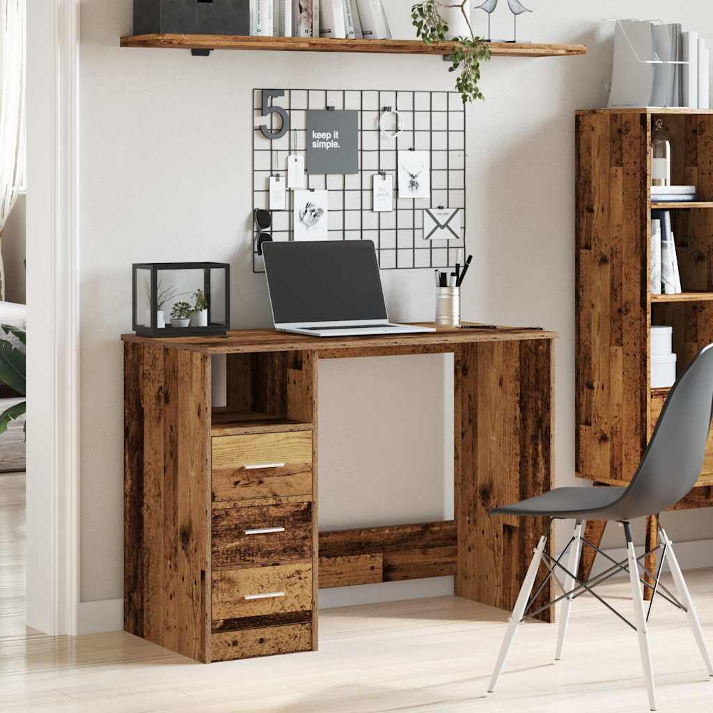 Bureau vieux bois 102x76x50 cm bois d'ingénierie - XIOS