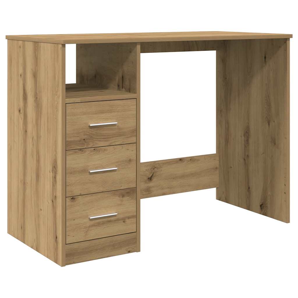 Bureau chêne artisanal 102x50x76 cm bois d'ingénierie - XIOS