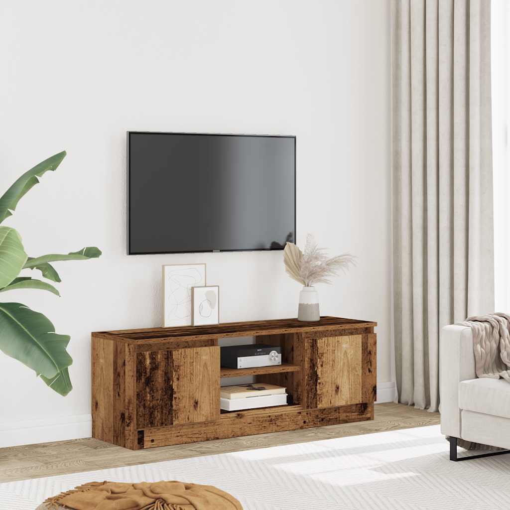 Meuble TV vieux bois 102x30x36 cm bois d'ingénierie - XIOS