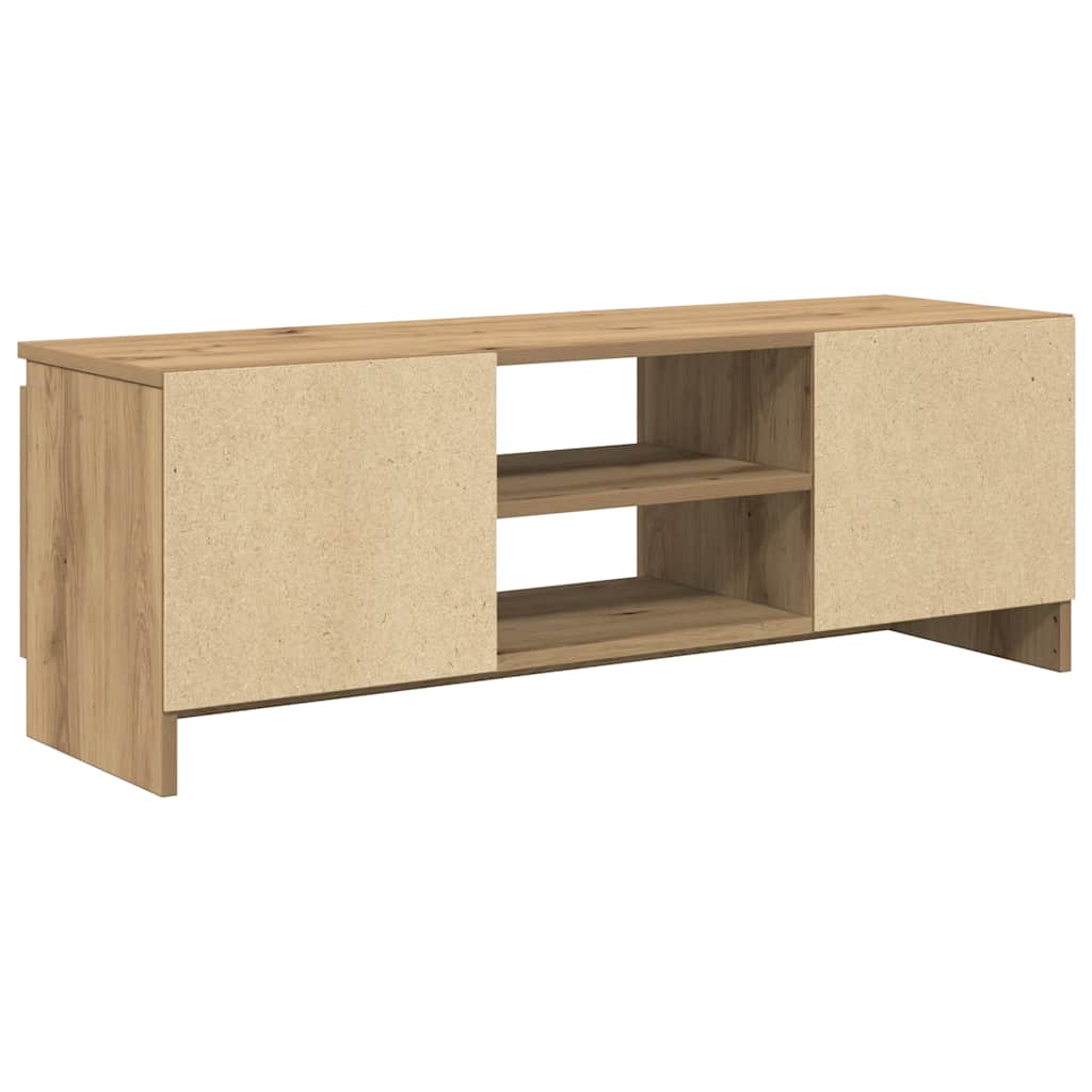 Meuble TV chêne artisanal 102x30x36 cm bois d'ingénierie - XIOS