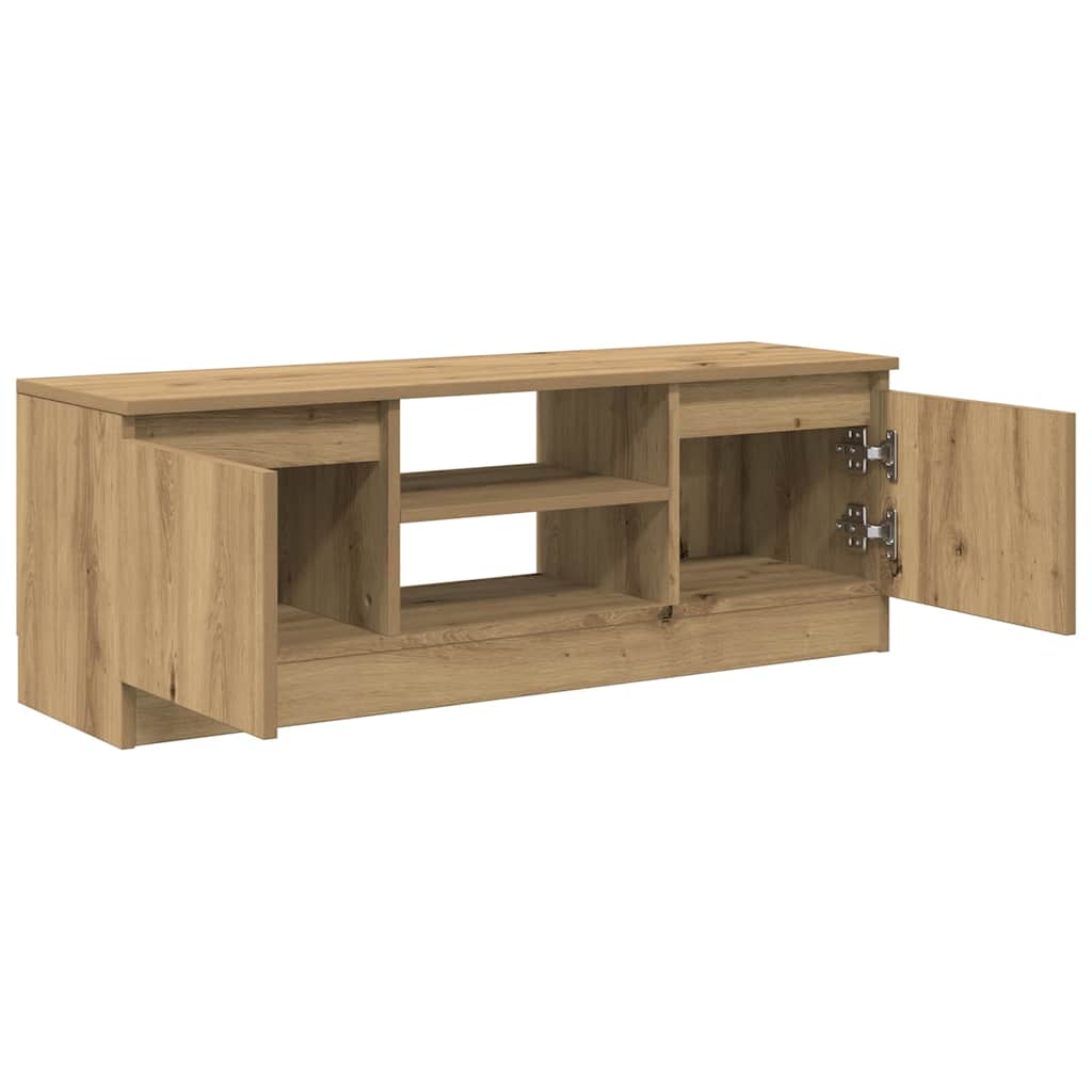 Meuble TV chêne artisanal 102x30x36 cm bois d'ingénierie - XIOS