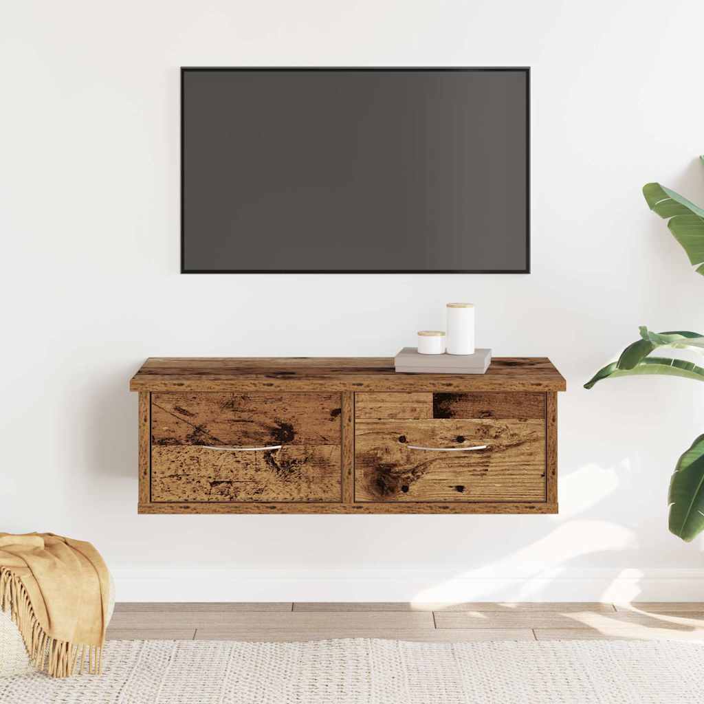 Armoire murale vieux bois 60x26x18,5 cm bois d'ingénierie - XIOS