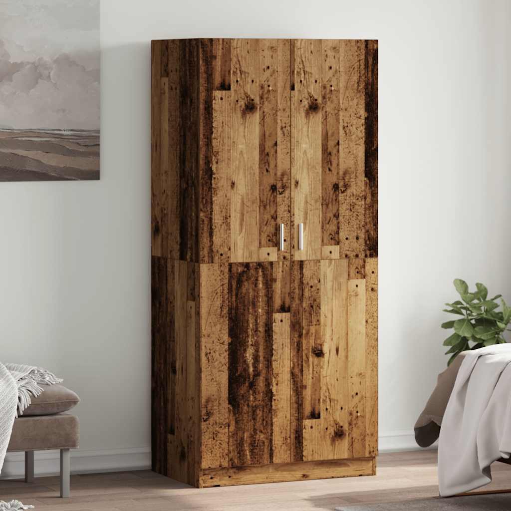 Garde-robe vieux bois 80x52x180 cm bois d'ingénierie - XIOS