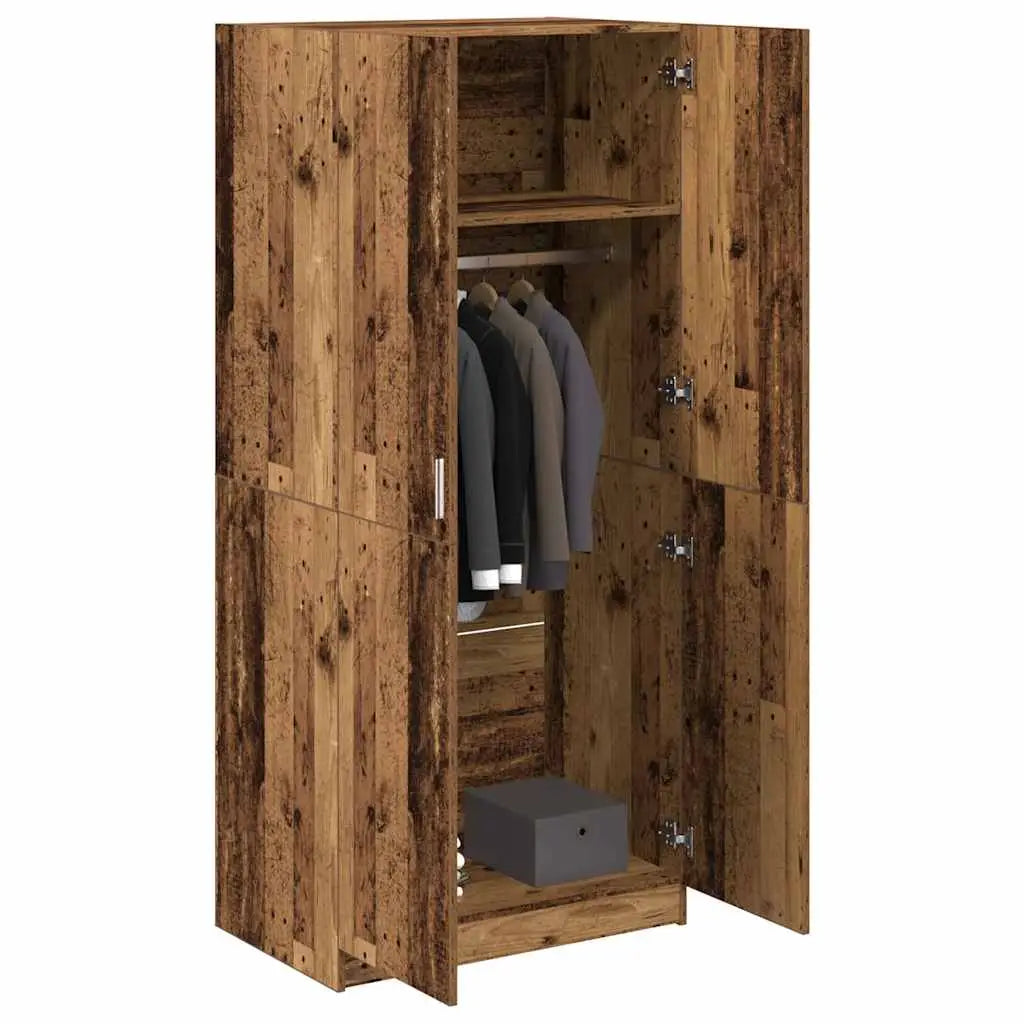 Garde-robe vieux bois 80x52x180 cm bois d’ingénierie - XIOS