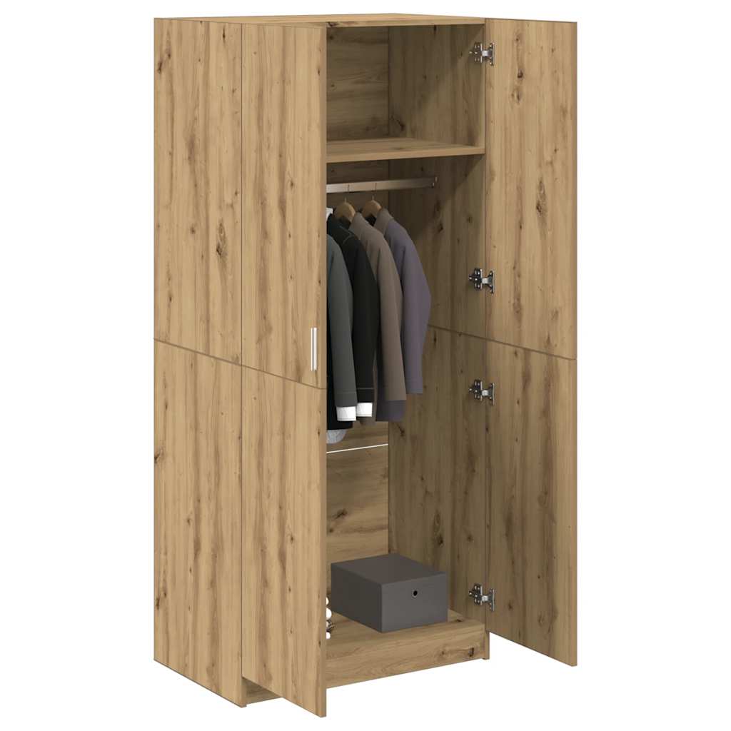 Garde-robe chêne artisanal 80x52x180 cm bois d'ingénierie - XIOS