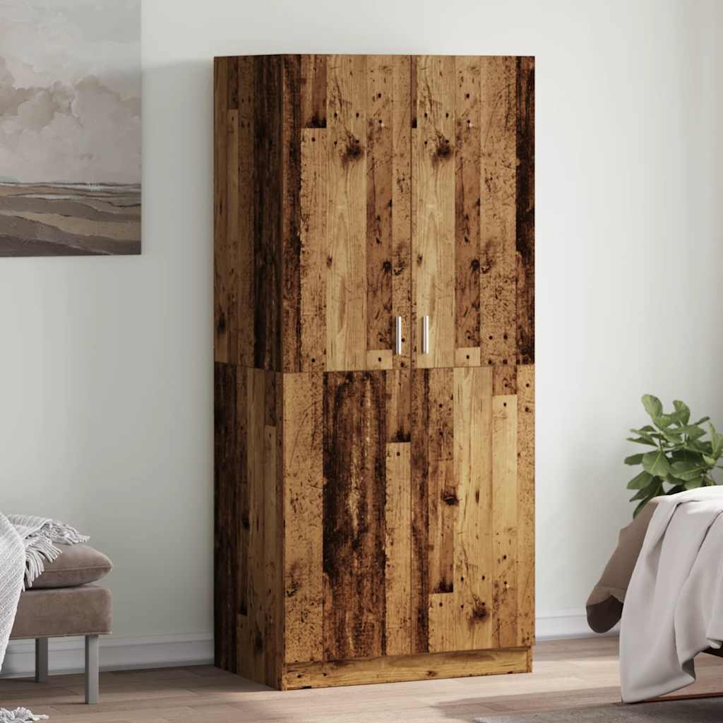 Garde-robe vieux bois 90x52x200 cm bois d'ingénierie - XIOS