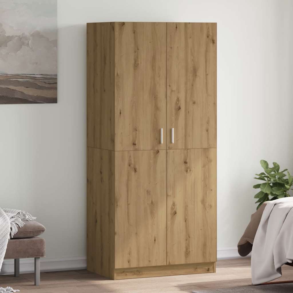 Armoire en chêne artisanal 90 x 52 x 200 cm bois d'ingénierie - XIOS