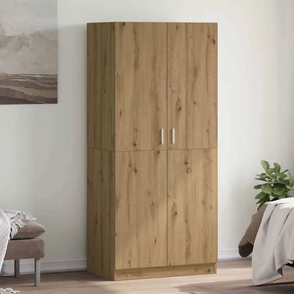 Armoire en chêne artisanal 90 x 52 x 200 cm bois d’ingénierie - XIOS