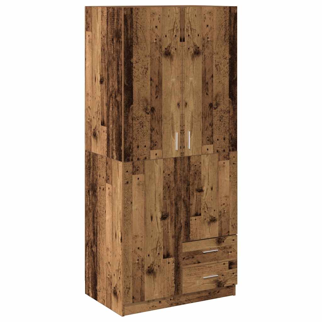 Garde-robe vieux bois 80x52x180 cm bois d'ingénierie - XIOS