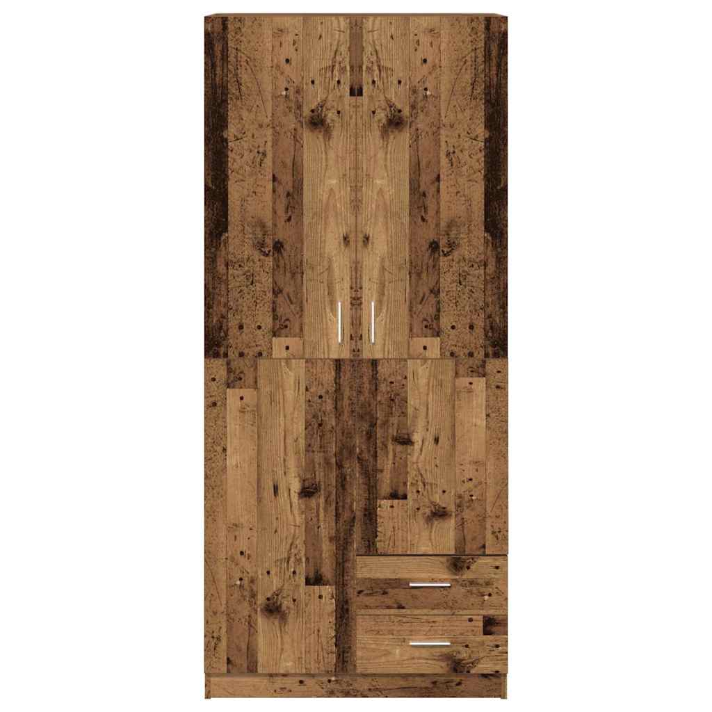 Garde-robe vieux bois 80x52x180 cm bois d'ingénierie - XIOS