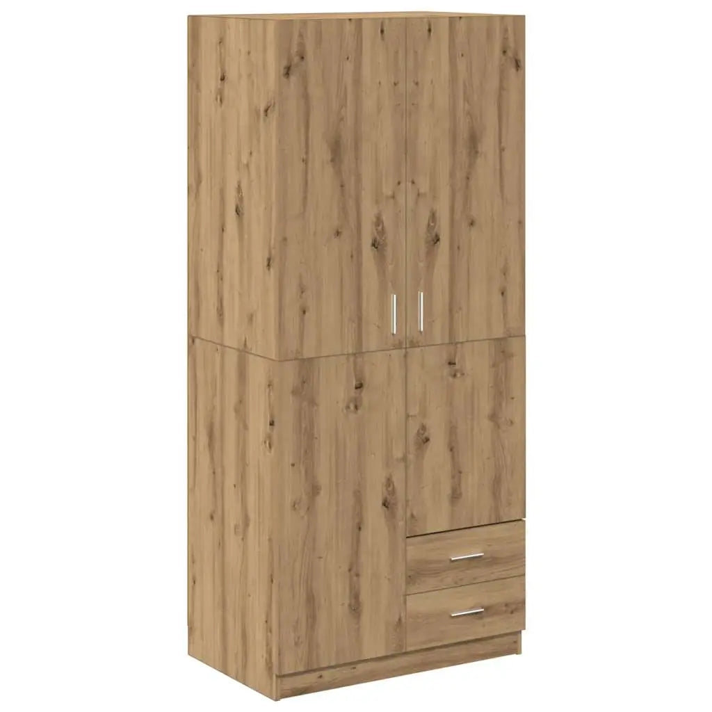 Garde-robe chêne artisanal 80x52x180 cm bois d’ingénierie - XIOS