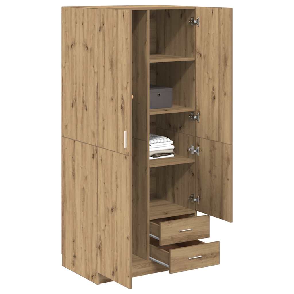 Garde-robe chêne artisanal 80x52x180 cm bois d'ingénierie - XIOS