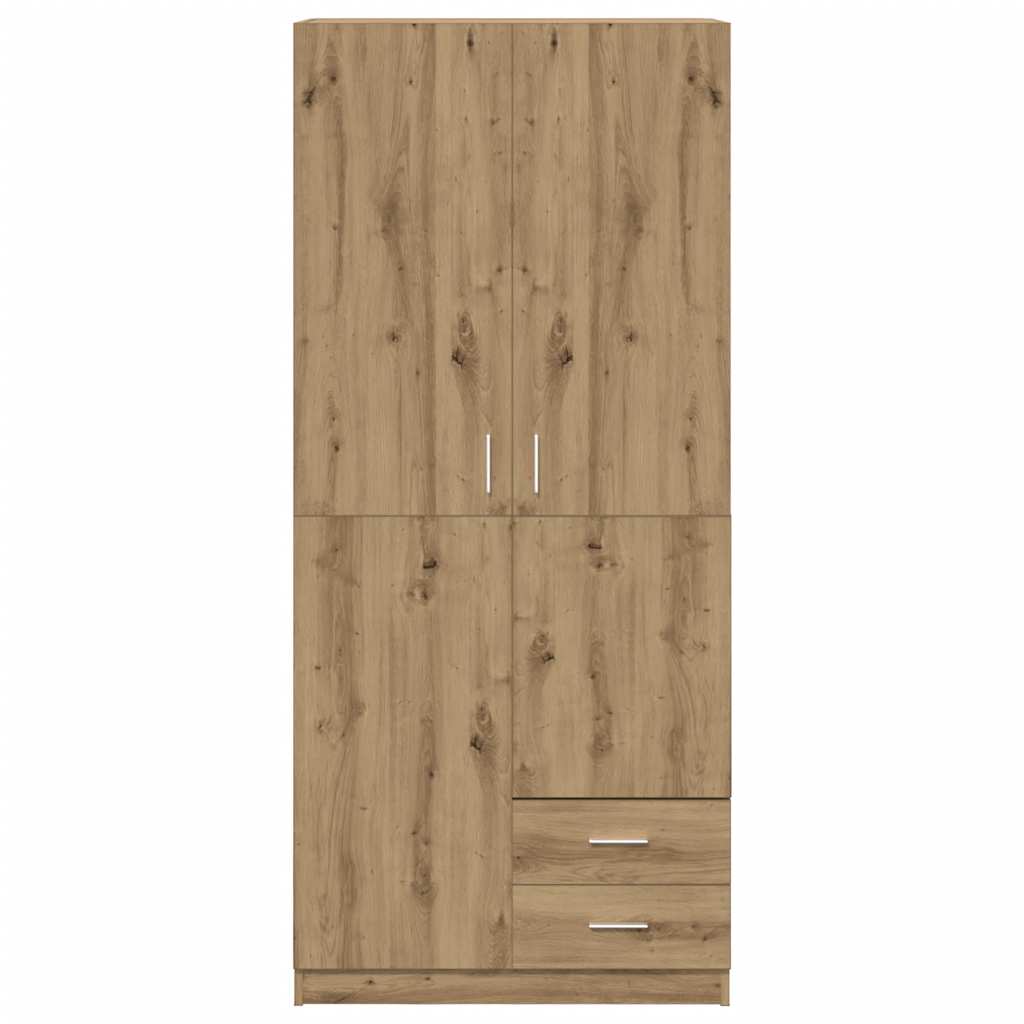Garde-robe chêne artisanal 80x52x180 cm bois d'ingénierie - XIOS