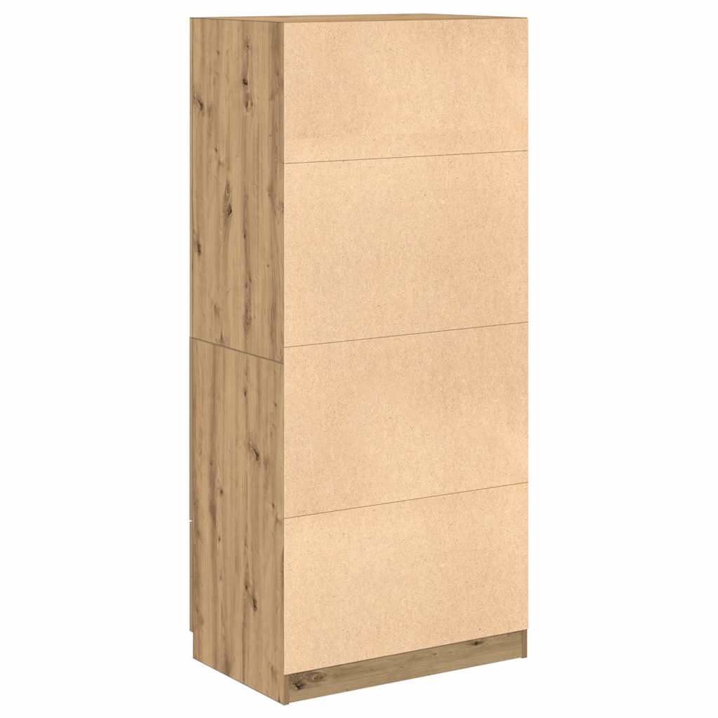 Garde-robe chêne artisanal 80x52x180 cm bois d'ingénierie - XIOS