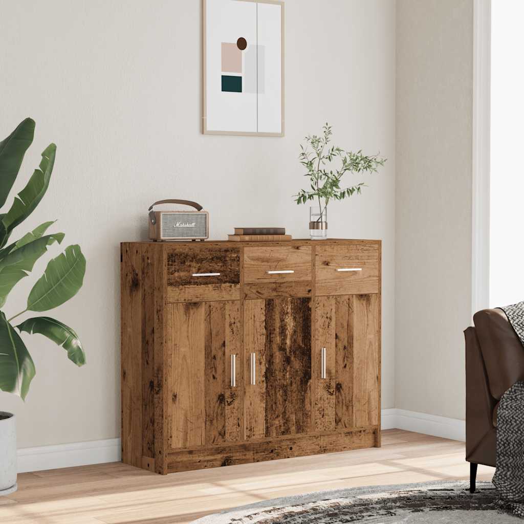 Buffet vieux bois 91x28x75 cm bois d'ingénierie - XIOS