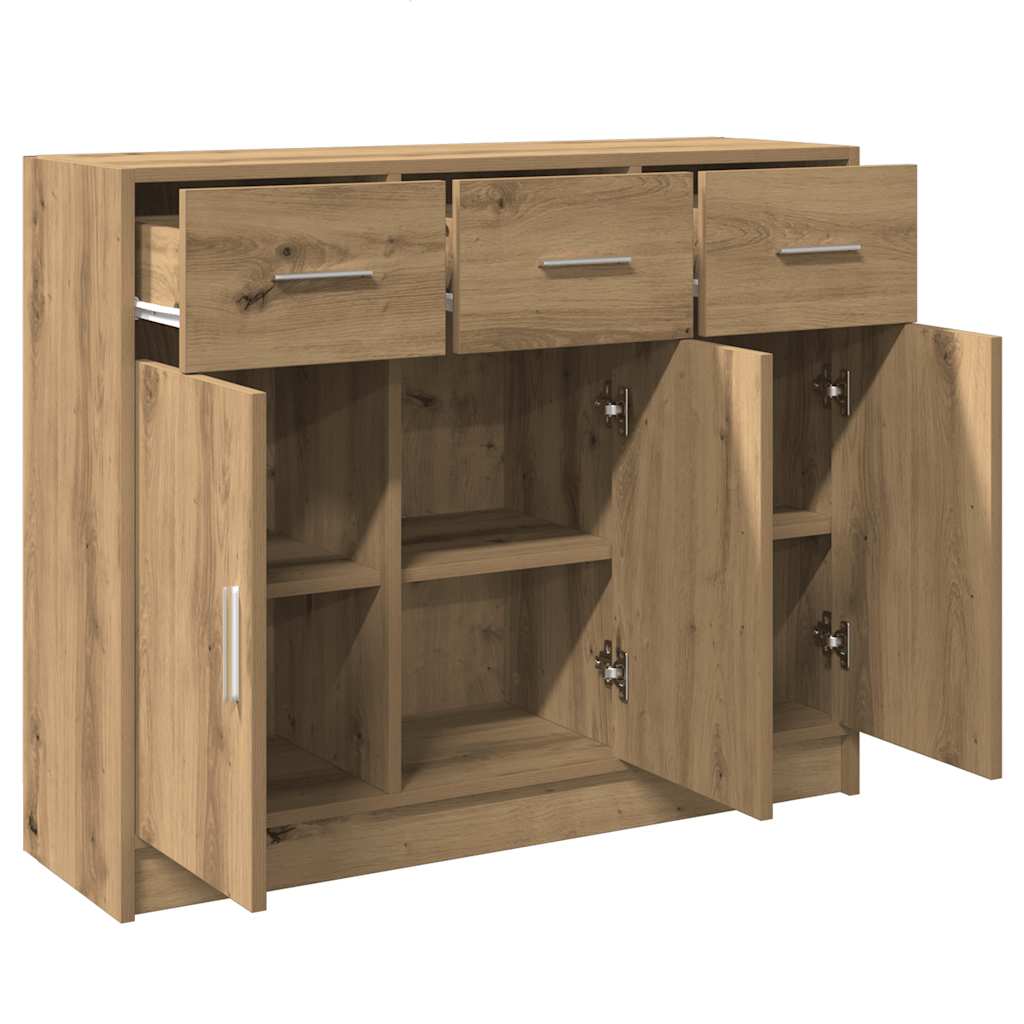 Buffet chêne artisanal 91x28x75 cm bois d'ingénierie - XIOS