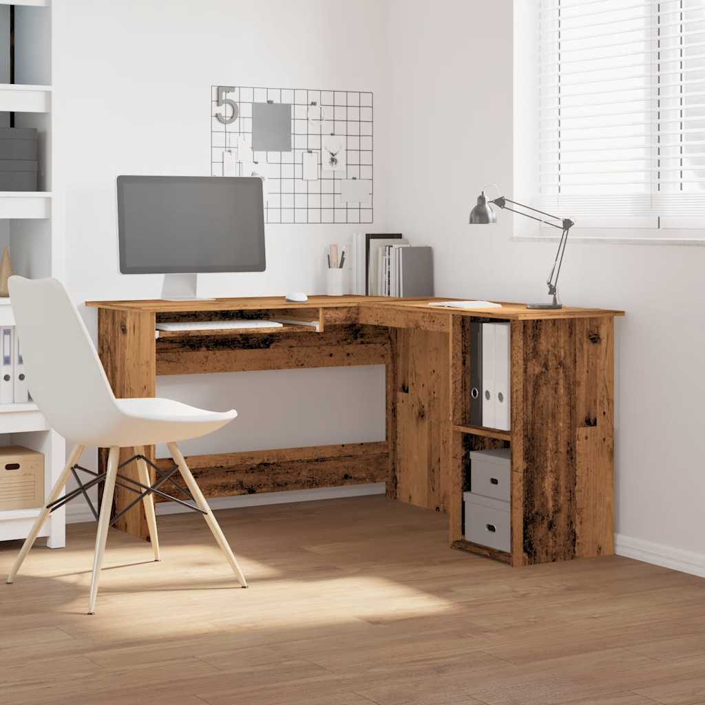 Bureau d'angle vieux bois 120x140x75 cm bois d'ingénierie - XIOS