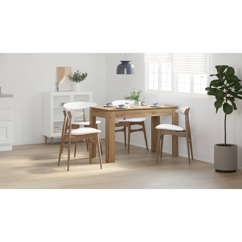 Table à manger chêne artisanal 120x60x76 cm bois d'ingénierie - XIOS