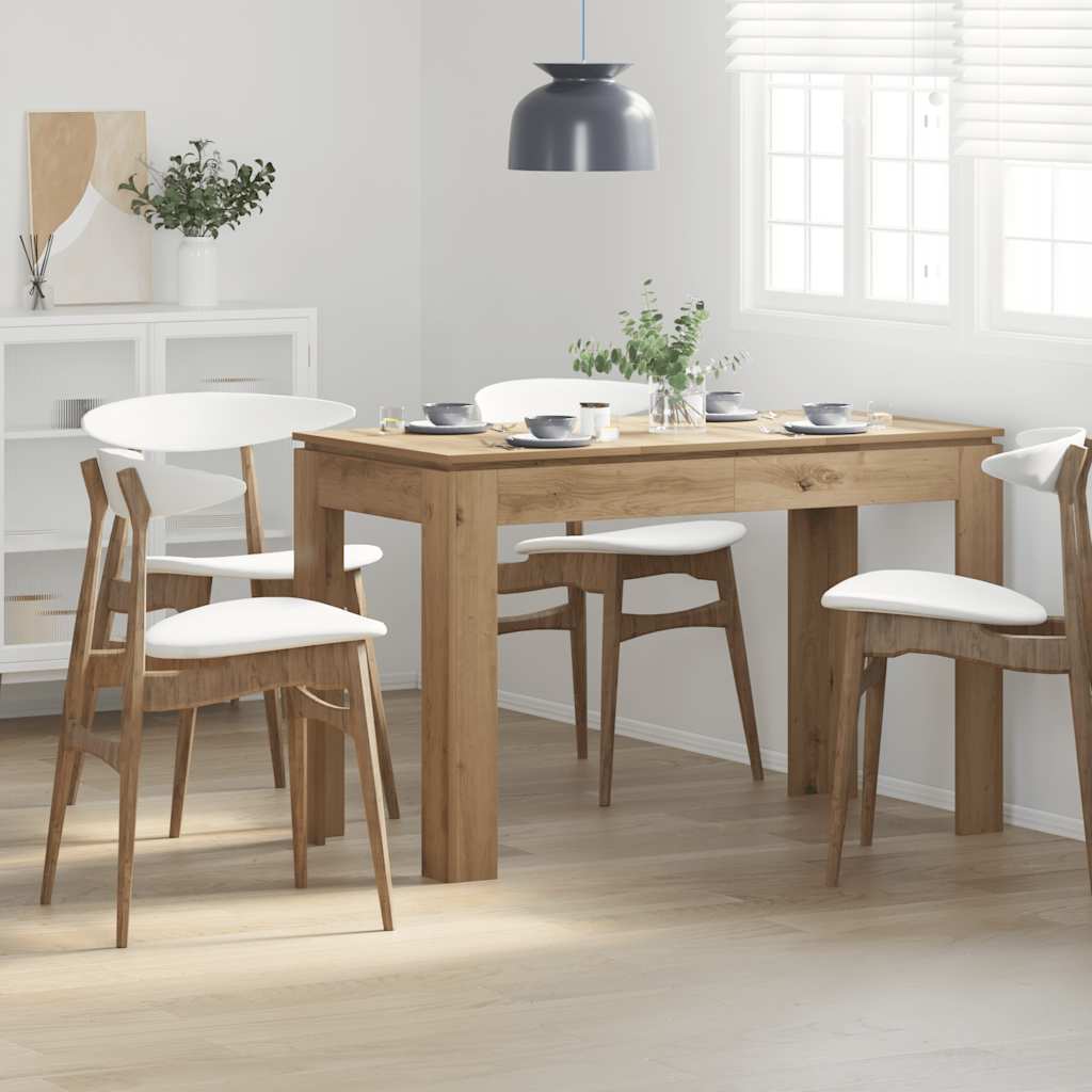 Table à manger chêne artisanal 120x60x76 cm bois d'ingénierie - XIOS