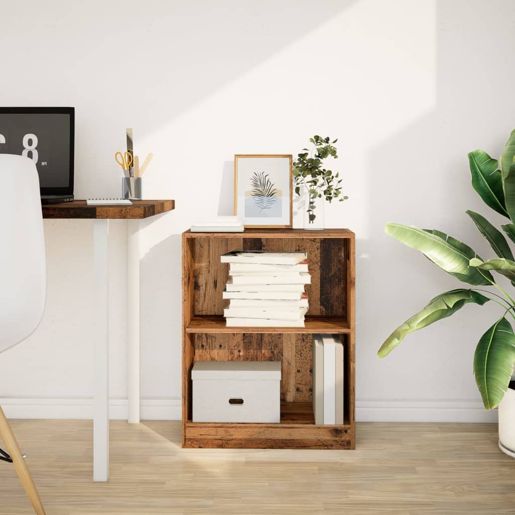 Bibliothèque vieux bois 60x24x76 cm bois d'ingénierie - XIOS