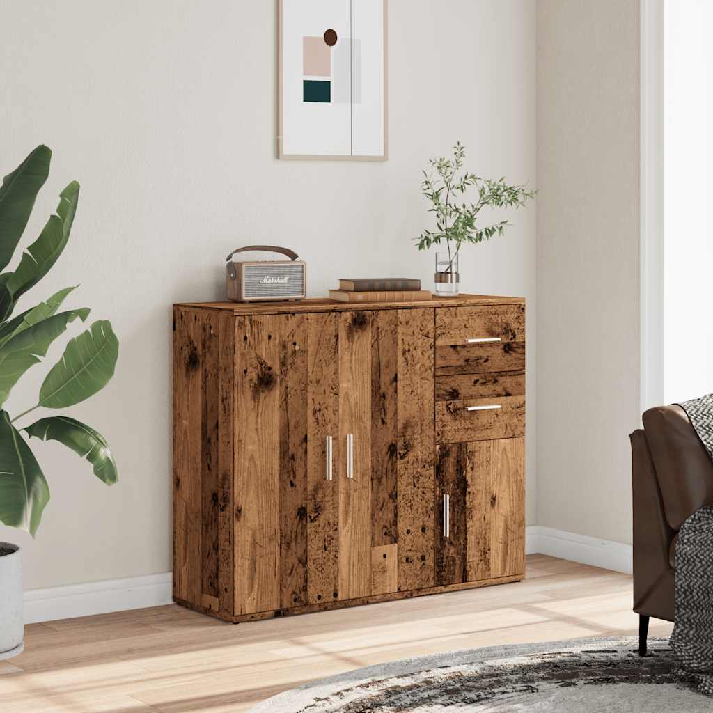 Buffet vieux bois 91x29,5x75 cm bois d'ingénierie - XIOS