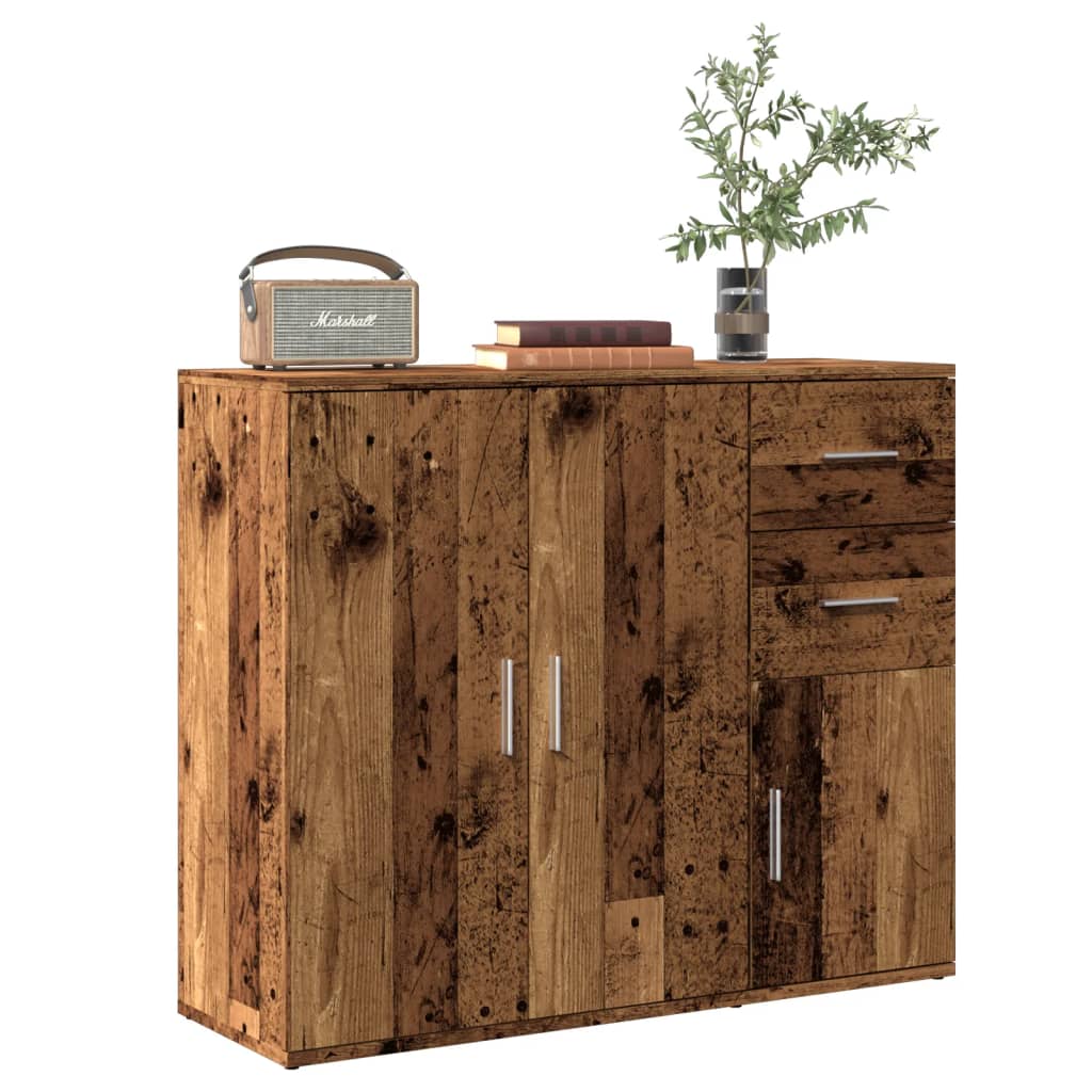 Buffet vieux bois 91x29,5x75 cm bois d'ingénierie - XIOS