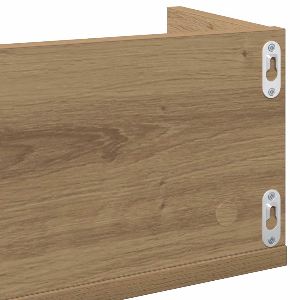 Étagère murale à CD chêne artisanal 100x18x18cm bois ingénierie - XIOS