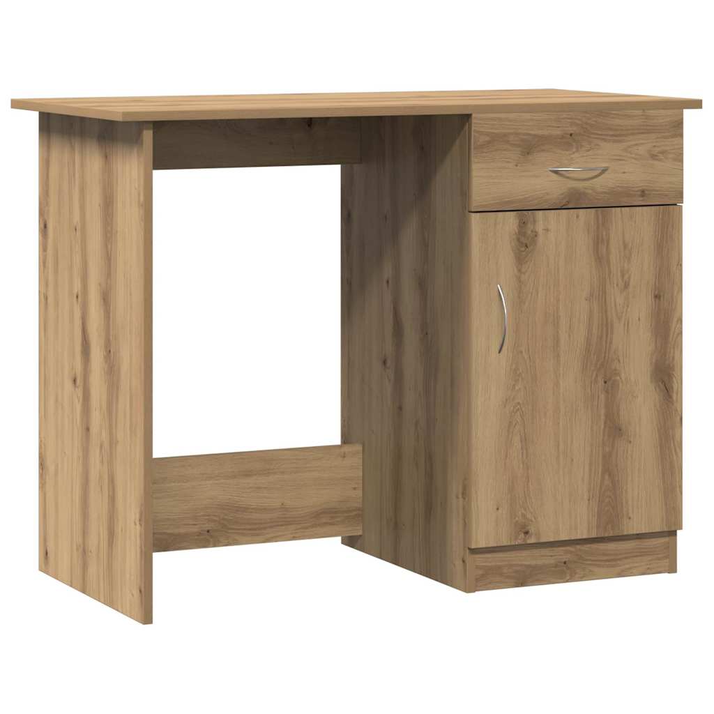 Bureau chêne artisanal 100x50x76 cm bois d'ingénierie - XIOS
