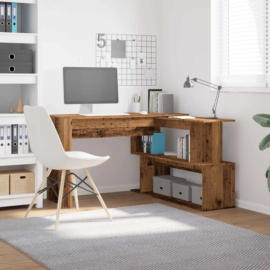 Bureau d'angle vieux bois 200,5x50x76 cm bois d'ingénierie - XIOS