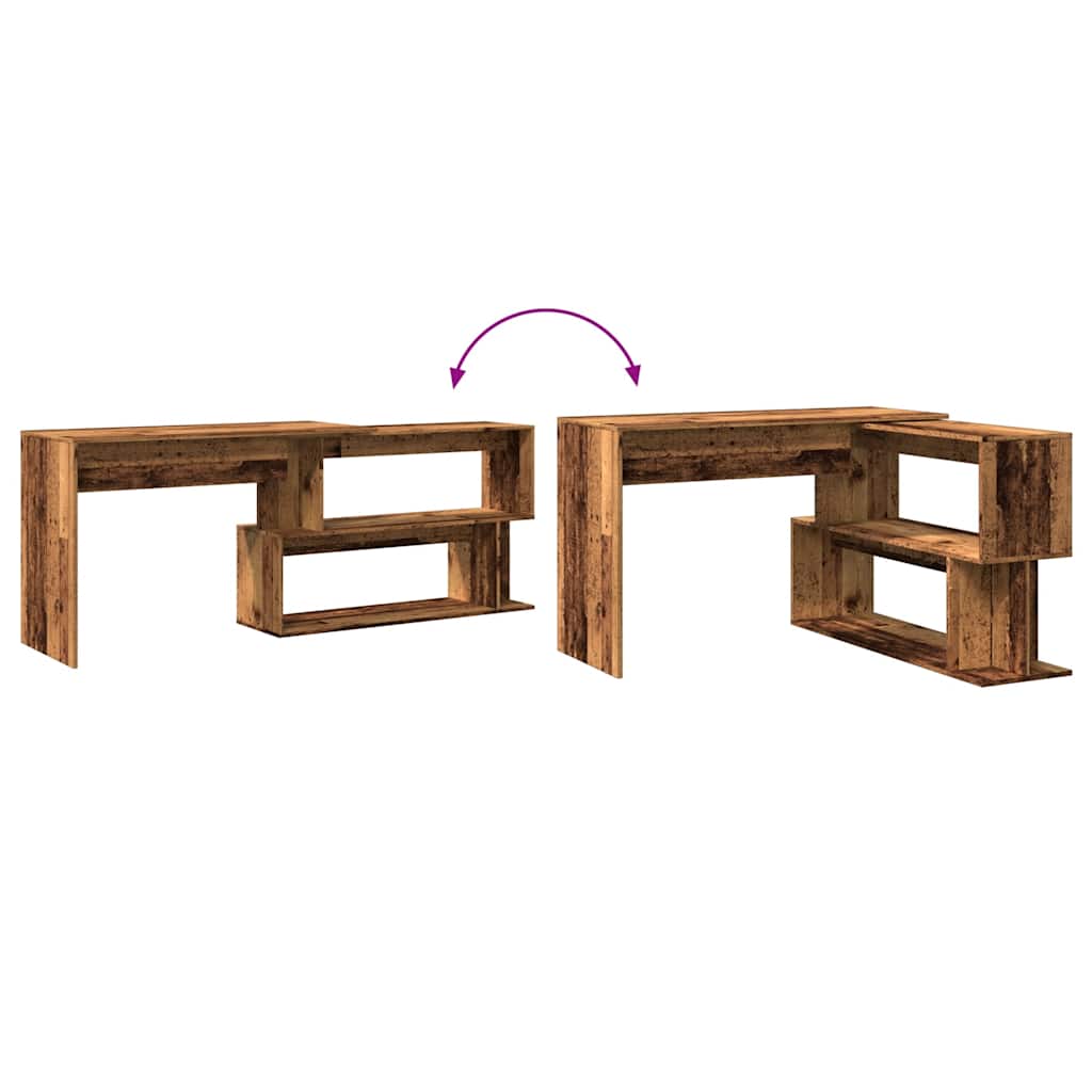 Bureau d'angle vieux bois 200,5x50x76 cm bois d'ingénierie - XIOS