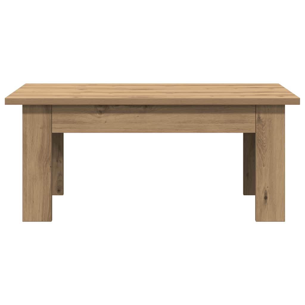 Table basse chêne artisanal 100x60x42 cm bois d'ingénierie - XIOS