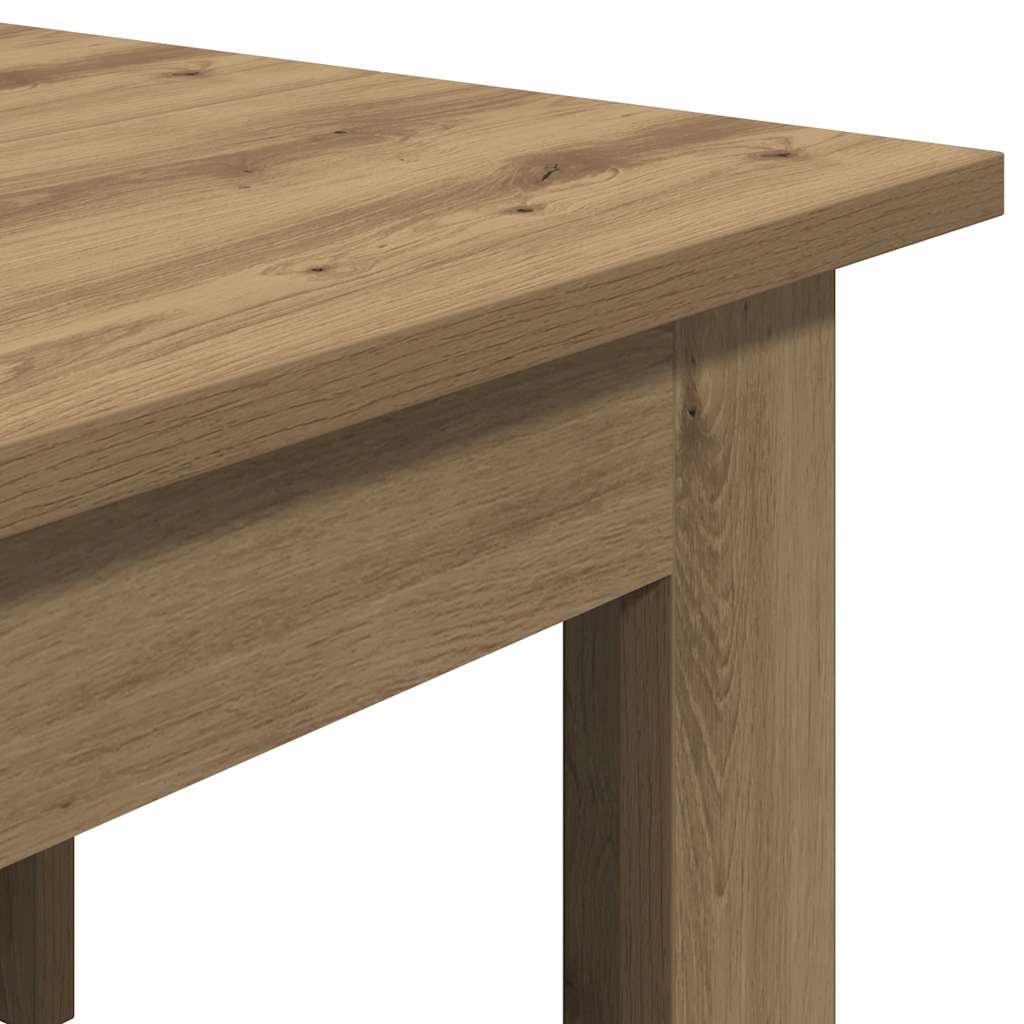 Table basse chêne artisanal 100x60x42 cm bois d'ingénierie - XIOS