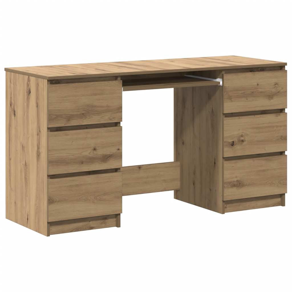 Bureau chêne artisanal 140x50x77 cm bois d'ingénierie - XIOS