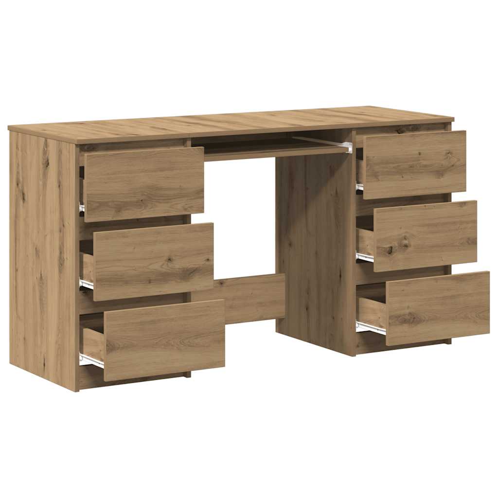 Bureau chêne artisanal 140x50x77 cm bois d'ingénierie - XIOS