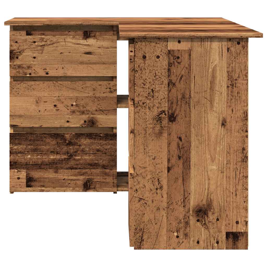 Bureau d'angle vieux bois 145x100x76 cm bois d'ingénierie - XIOS