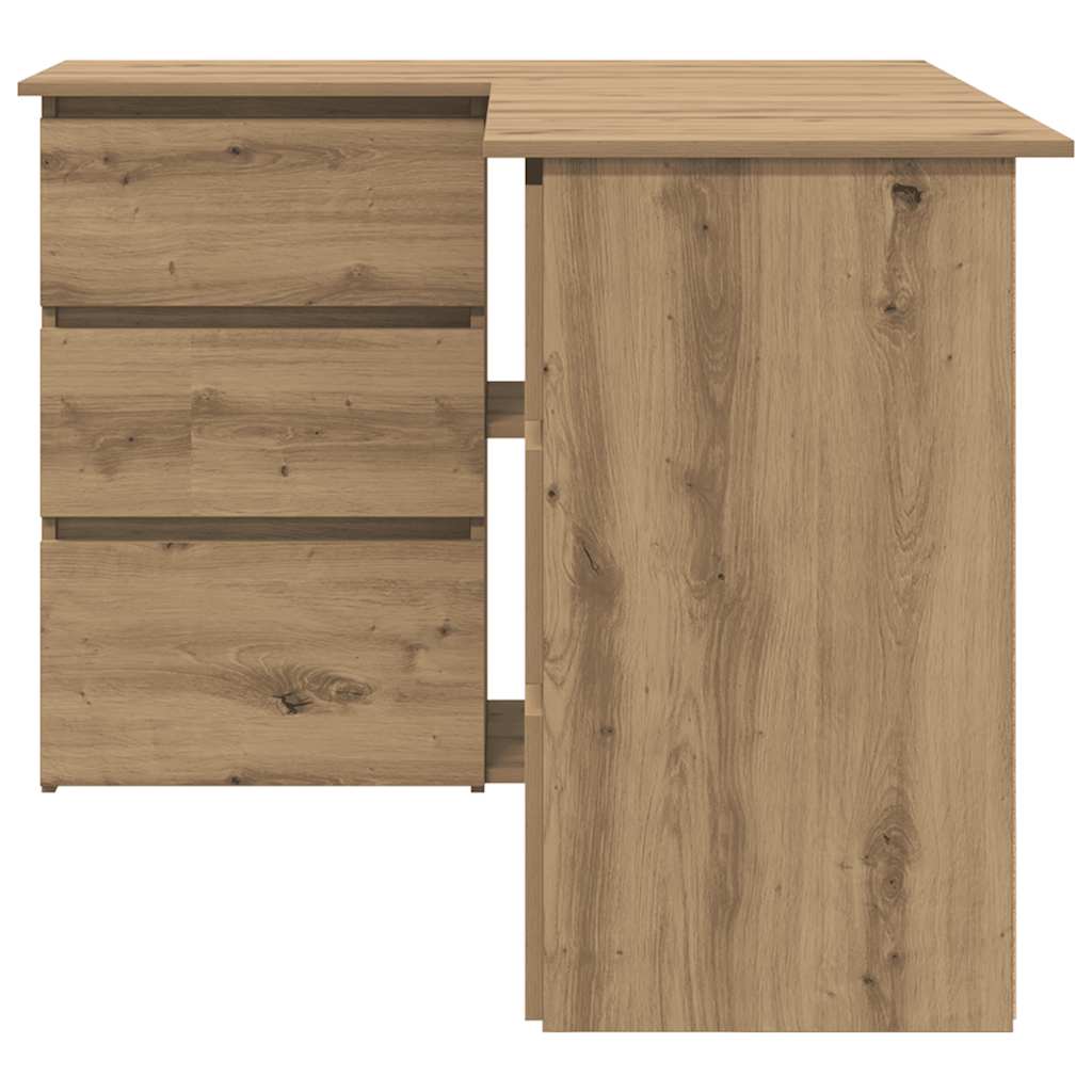 Bureau d'angle chêne artisanal 145x100x76 cm bois d'ingénierie - XIOS