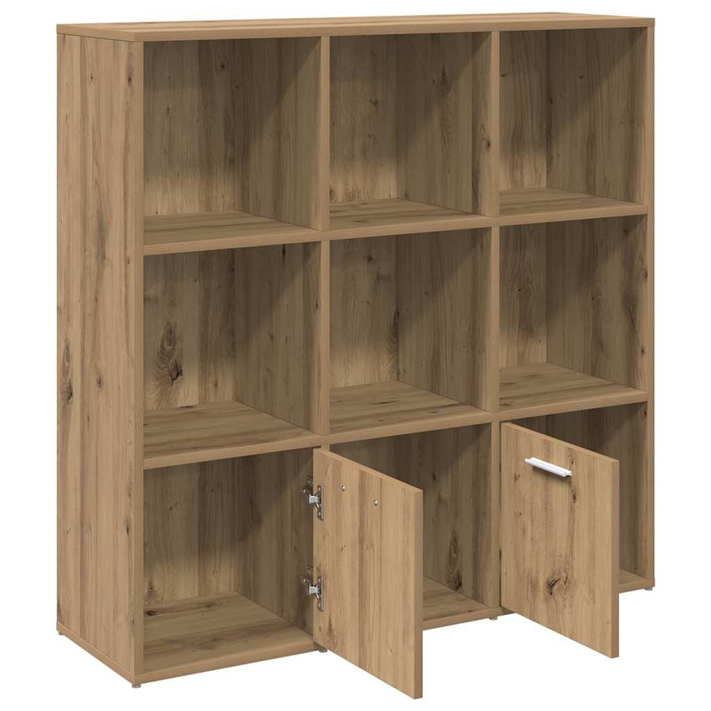 Bibliothèque chêne artisanal 98x29x97,5 cm bois d'ingénierie - XIOS