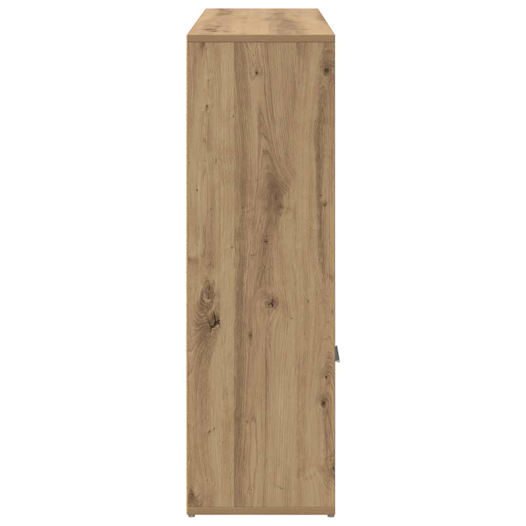 Bibliothèque chêne artisanal 98x29x97,5 cm bois d'ingénierie - XIOS