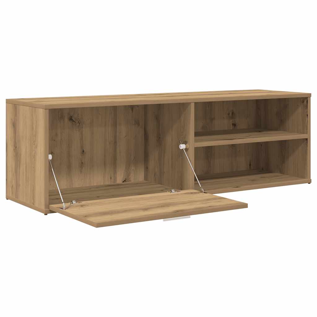 Meuble TV chêne artisanal 120x34x37 cm bois d'ingénierie - XIOS