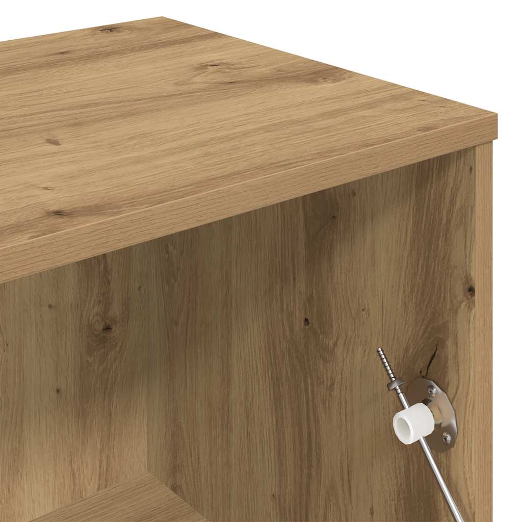 Meuble TV chêne artisanal 120x34x37 cm bois d'ingénierie - XIOS