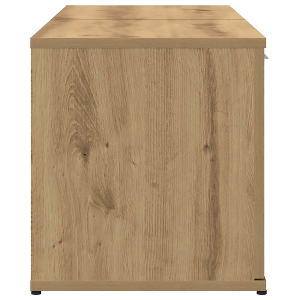 Meuble TV chêne artisanal 120x34x37 cm bois d'ingénierie - XIOS