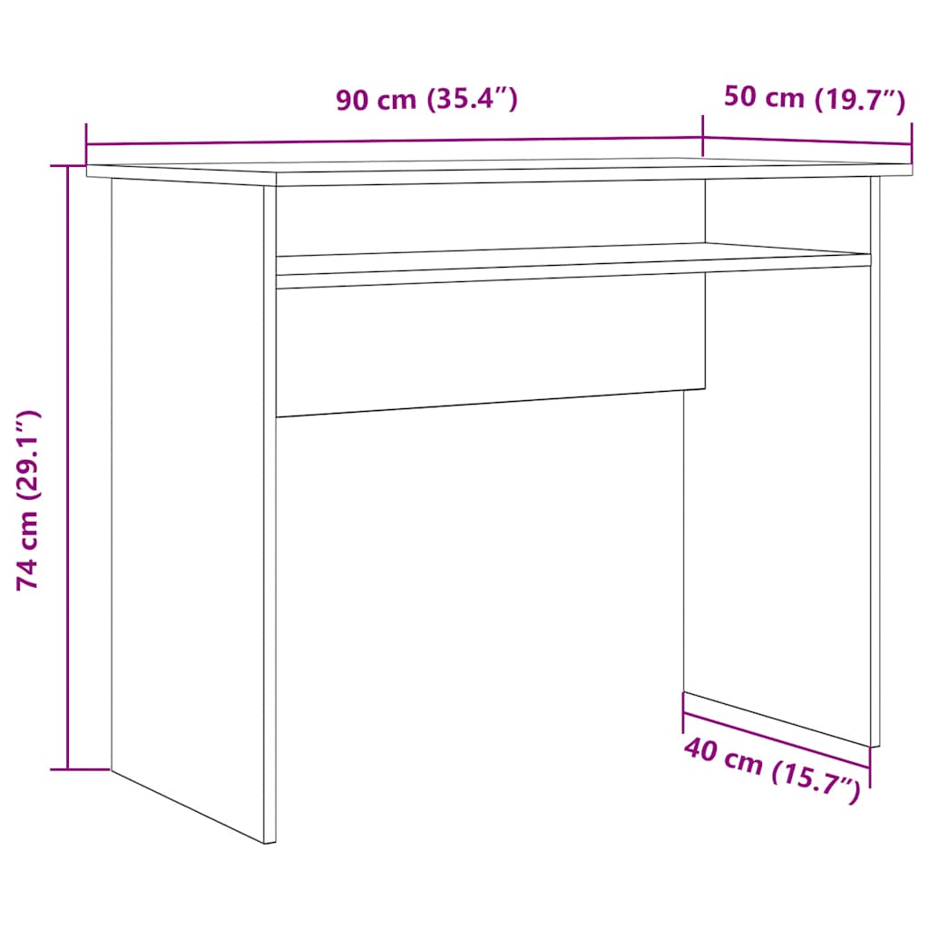 Bureau vieux bois 90x50x74 cm bois d'ingénierie - XIOS
