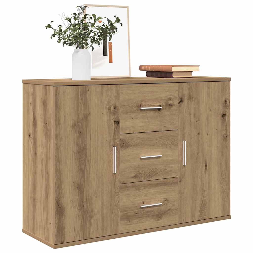 Buffet chêne artisanal 90x29,5x65 cm bois d'ingénierie - XIOS